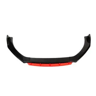 Uniwersalna dokładka przedniego zderzaka Lip DPT Red V-2 (ABS, czarny połysk) zdjęcia 1