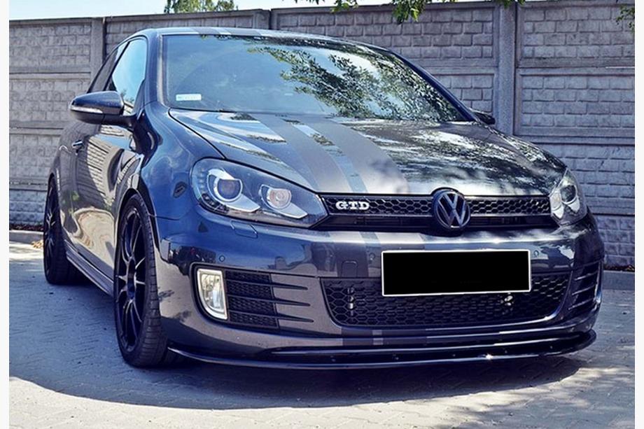 Volkswagen Golf 6 2008-2014 Przedni splitter DPT V-2 (do GTI, Czarny Połysk) Zdjęcia 2