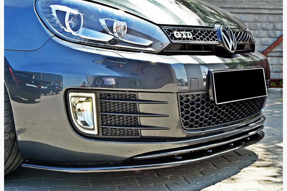 Volkswagen Golf 6 2008-2014 Przedni splitter DPT V-2 (do GTI, Czarny Połysk) Zdjęcia 4
