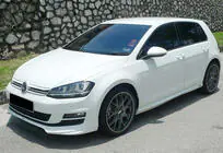 Volkswagen Golf 7/E-Golf 2012-2020 Przedni splitter DPT V-5 (do zderzaka OEM, 2012-2017, czarny połysk) zdjęcia 2