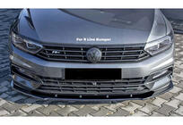 Volkswagen Passat B8 2015-2023 Dokładka przedniego splittera DPT V-1 (do R-Lİne, 2015-2019 EU, czarny połysk) zdjęcia 1