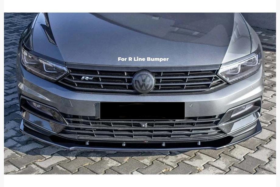 Volkswagen Passat B8 2015-2023 Dokładka przedniego splittera DPT V-1 (do R-Lİne, 2015-2019 EU, czarny połysk) Image