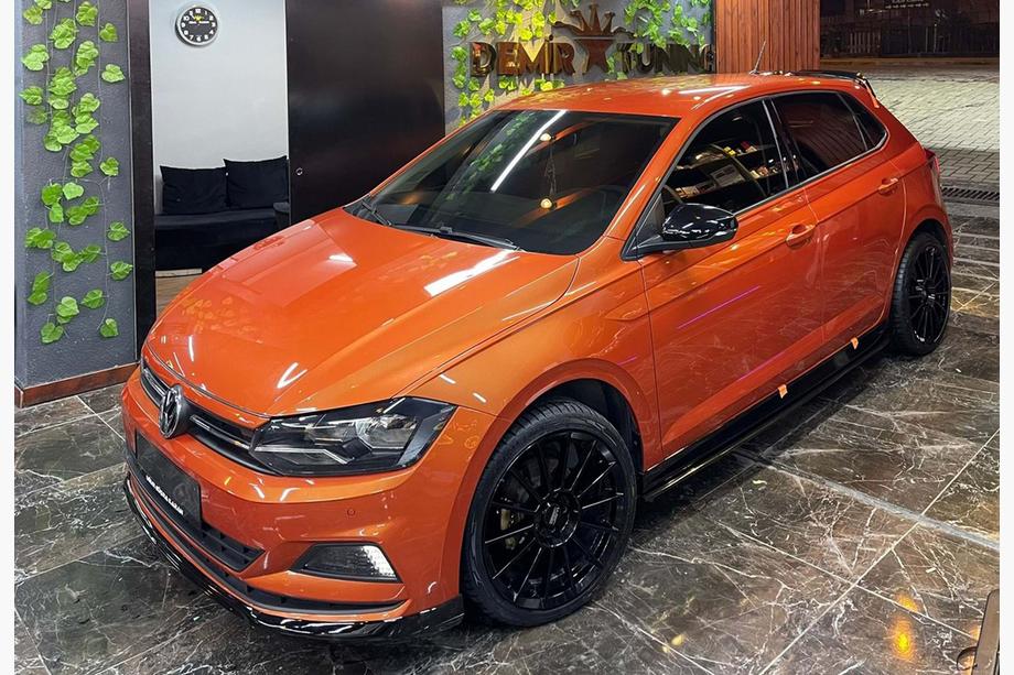 Volkswagen Polo 2017- Przedni splitter DPT V-1 (Czarny Połysk) Image