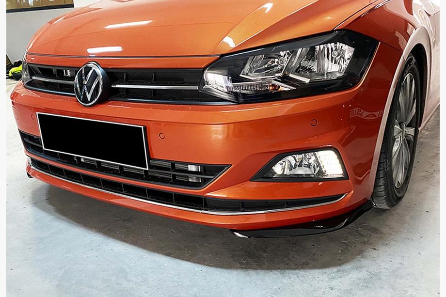 Volkswagen Polo 2017- Przedni splitter DPT V-2 (Czarny Połysk) Image