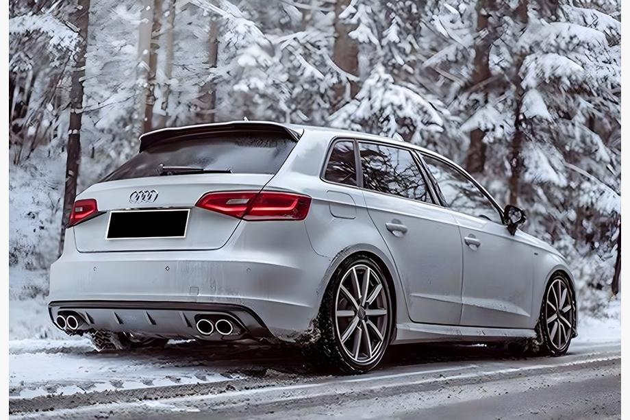 Audi A3 2012-2020 Dyfuzor Tylny DPT V-1 (2012-2016, HB, Czarny Połysk) Image