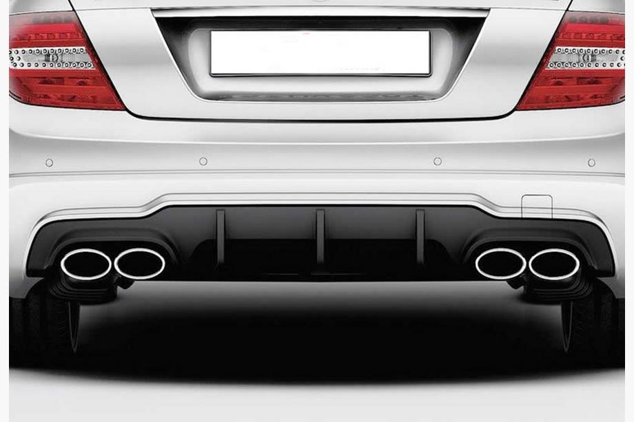 Mercedes C-class W204 2007-2015 Dyfuzor Tylny DPT (2011-2014, do AMG SD, Czarny Połysk) Image