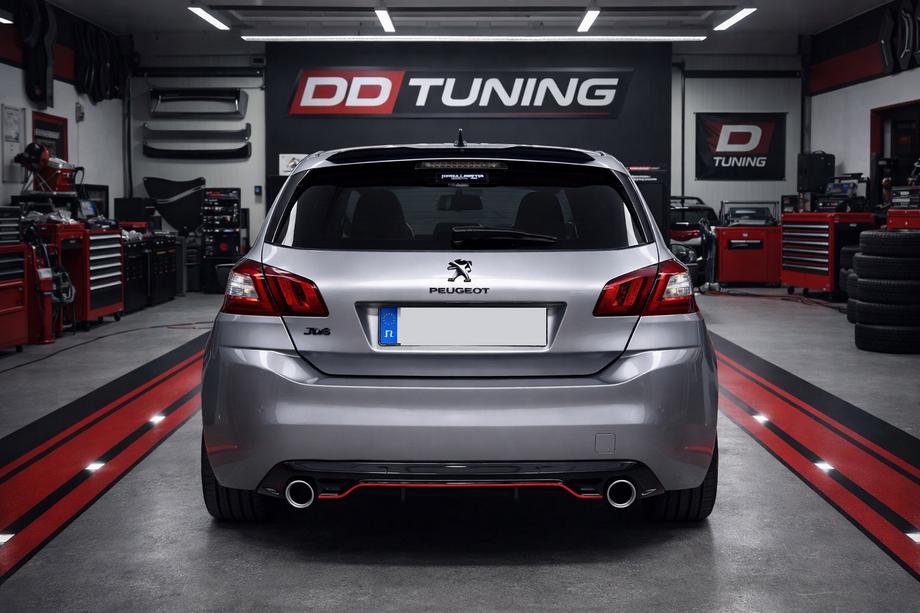 Peugeot 308 2014-2021 Dyfuzor Tylny DPT (HB, Czarny Połysk) Image