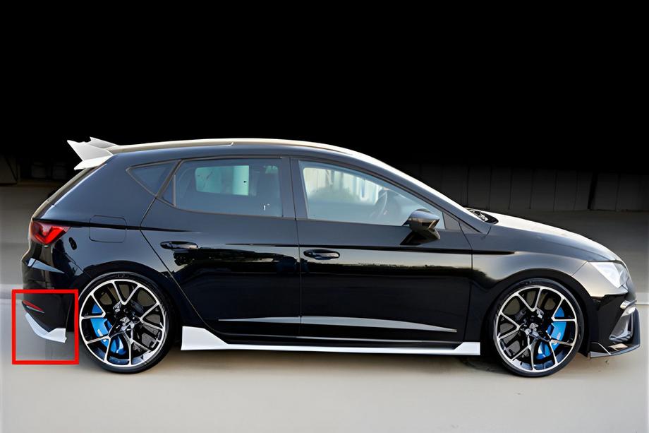 Seat Leon 2013-2020 Dyfuzor Tylny DPT V-2 (2013-2016, Czarny Połysk) Image