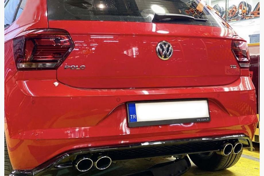 Volkswagen Polo 2017- Dyfuzor Tylny DPT V-1 (Czarny Polysk) Image