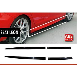 Progi Boczne DPT V-5 (Czarny Połysk) Seat Leon 2013-2020