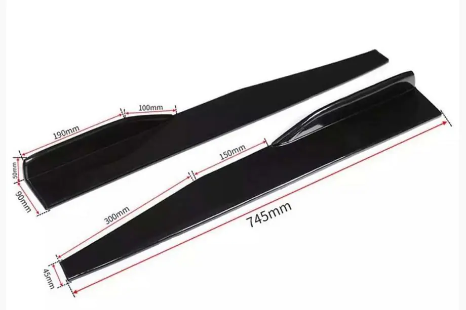 Uniwersalne nakładki progowe DPT Aero Black (Czarny Połysk) Zdjęcia 8