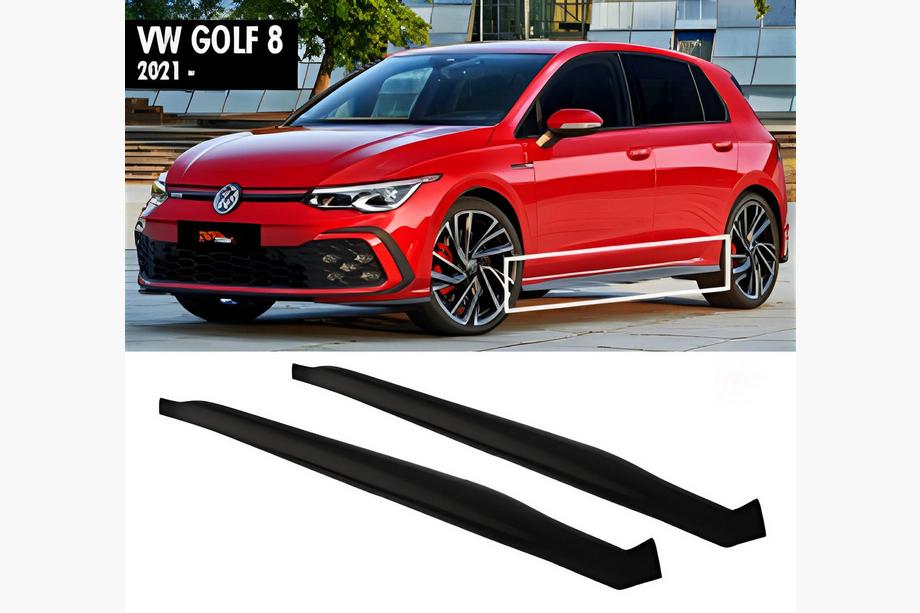 Volkswagen Golf 8 2019- Progi Boczne DPT V-2 (Czarny Połysk) Image
