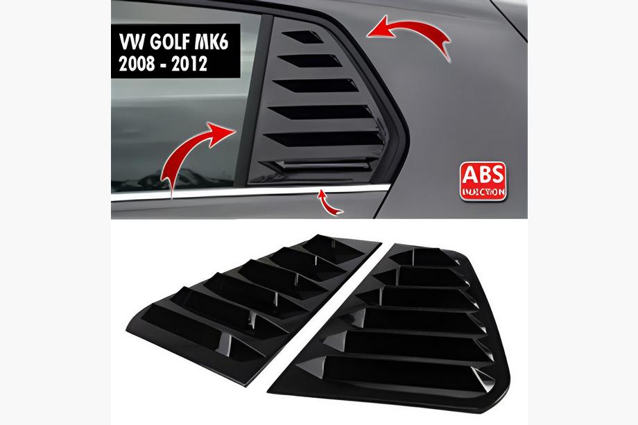 Volkswagen Golf 6 2008-2014 Nakładki na tylne szyby DPT V-2 (czarny połysk, 2szt) Image