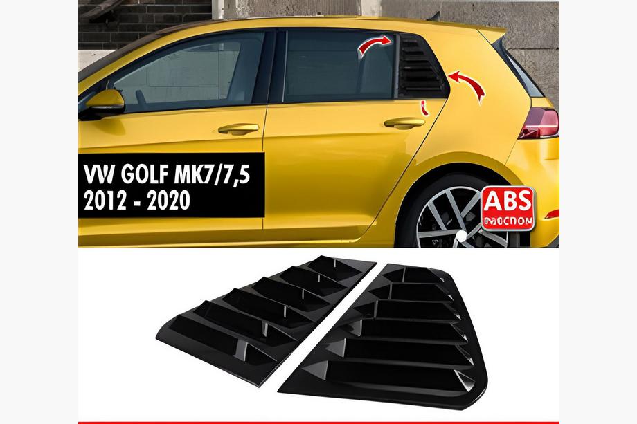 Volkswagen Golf 7/E-Golf 2012-2020 Nakładki na tylne szyby DPT V-2 (czarny połysk, 2szt) Image