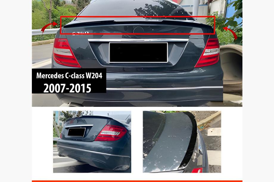 Mercedes C-class W204 2007-2015 Spoiler DPT V-1 (Czarny Połysk) Image
