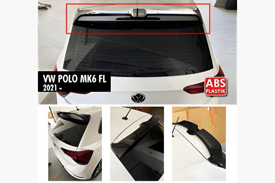 Volkswagen Polo 2017- Spojler DPT V-1 (2021+, HB, Czarny Połysk) Image