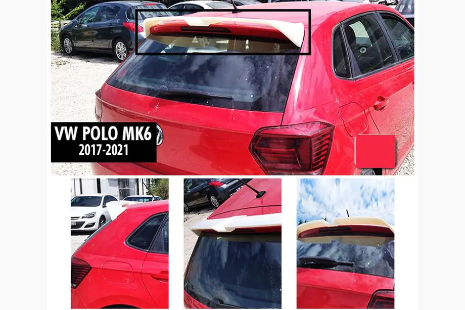 Volkswagen Polo 2017- Spojler Tylny DPT V-4 (2017-2021, HB, Czarny Połysk) Image