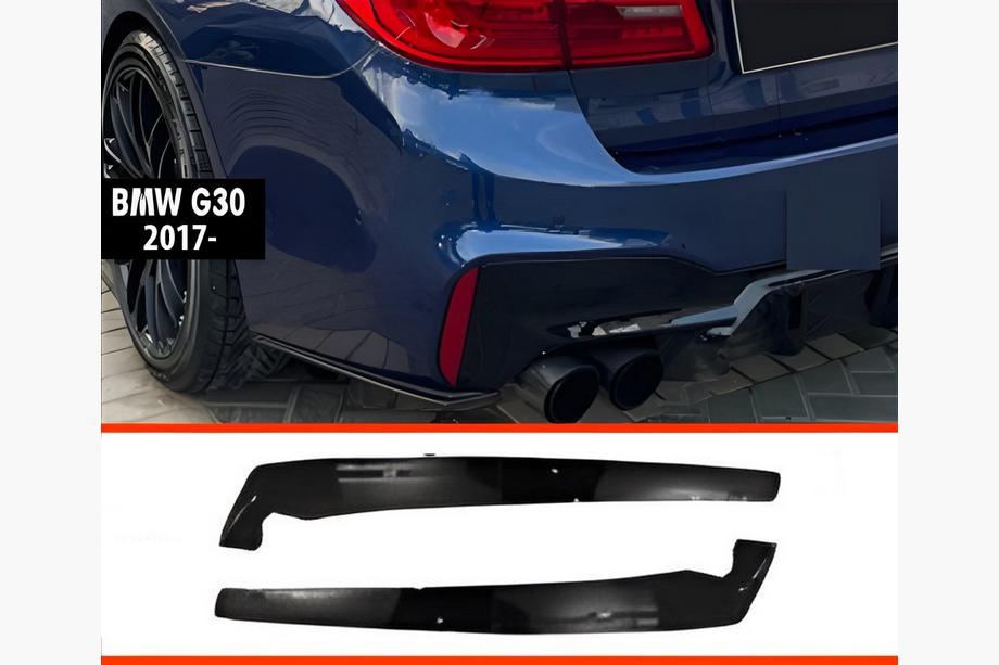 BMW Seria 5 G30/G31 2017–2023 Tylne nakładki FLAP DPT (do M-Sport/M5 F90, czarny połysk) Zdjęcia 1