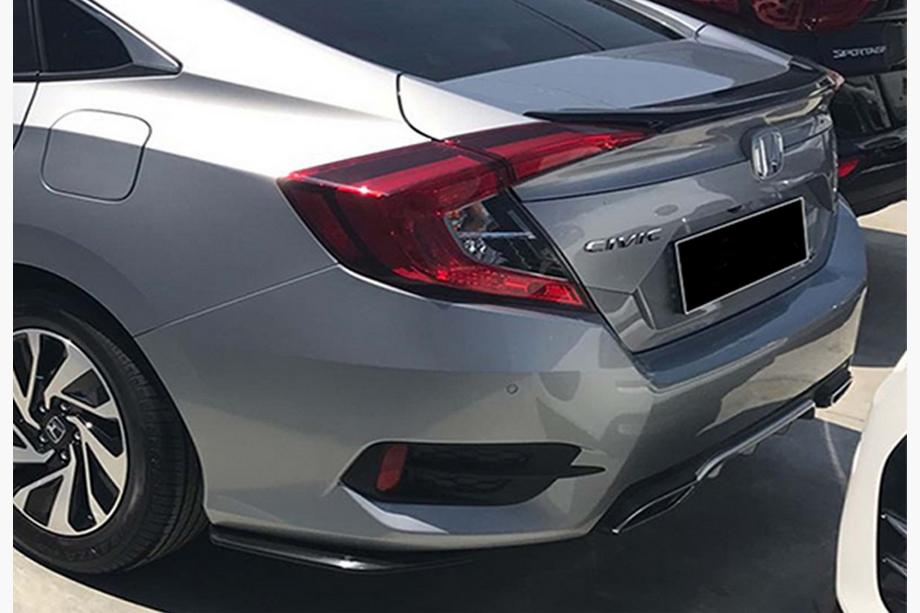Honda Civic Sedan X 2016-2021 Nakladki Tylne Flap DPT (Czarny Polysk) Image