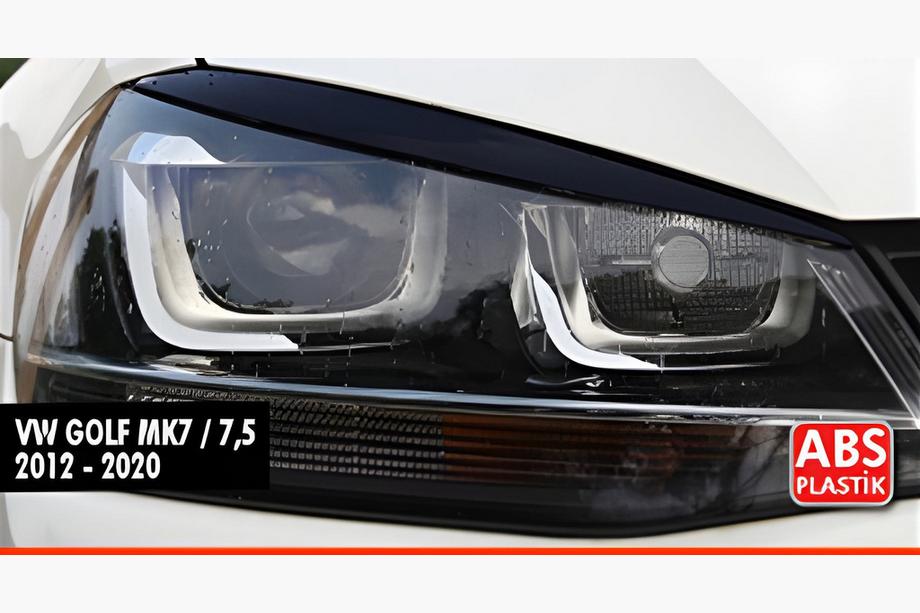 Volkswagen Golf 7/E-Golf 2012-2020 Brewki na Reflektory DPT (2szt, Czarny Połysk) Image