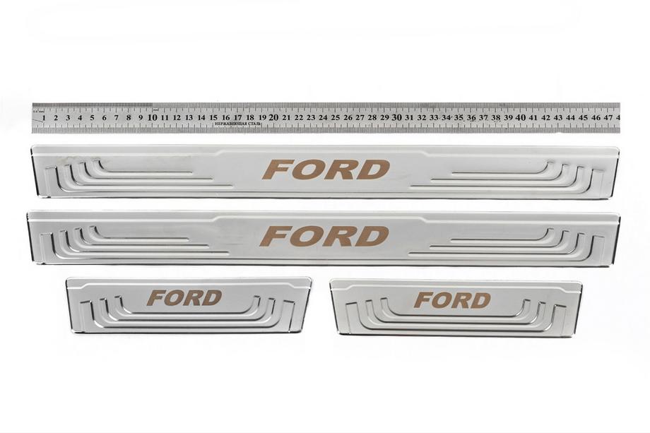 Ford Uniwersalne nakładki progowe Ford V-2 (4 szt., stal nierdzewna) Zdjęcia 1