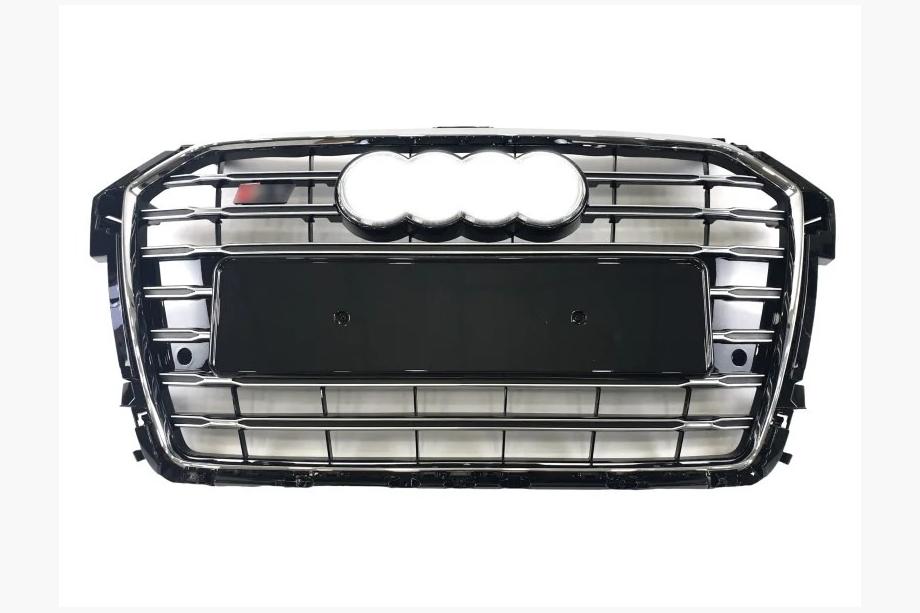 Audi A1 2010-2018 Atrapa przednia S-Style (2014-2018, czarna z chromem) Image