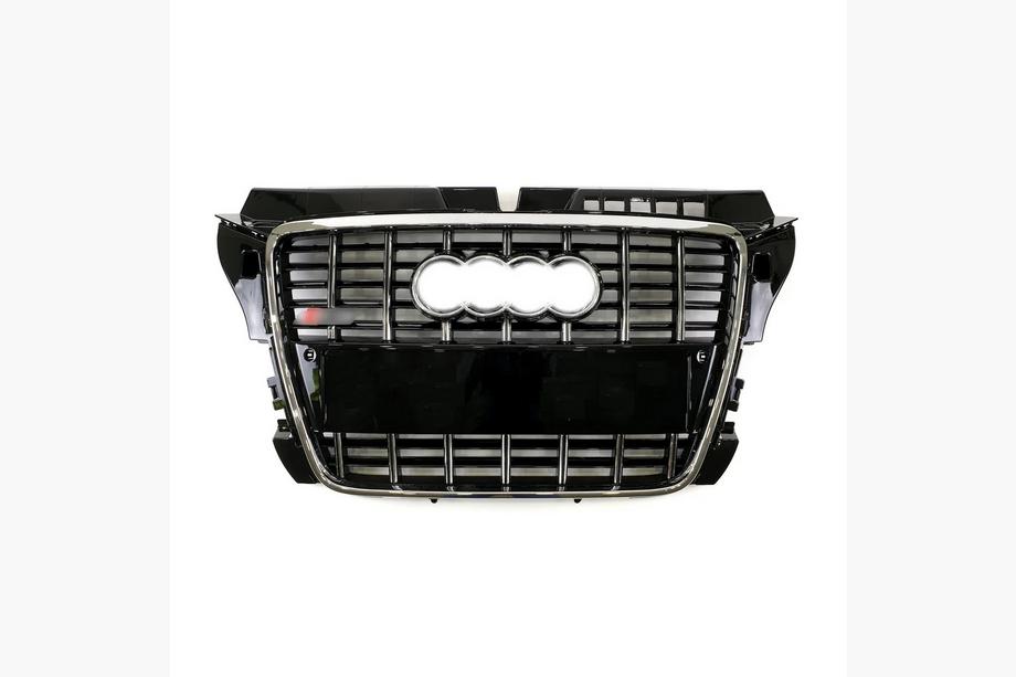 Audi A3 2003-2012 Atrapa Chłodnicy S-Style (2008-2012, Czarna z Chromem) Image