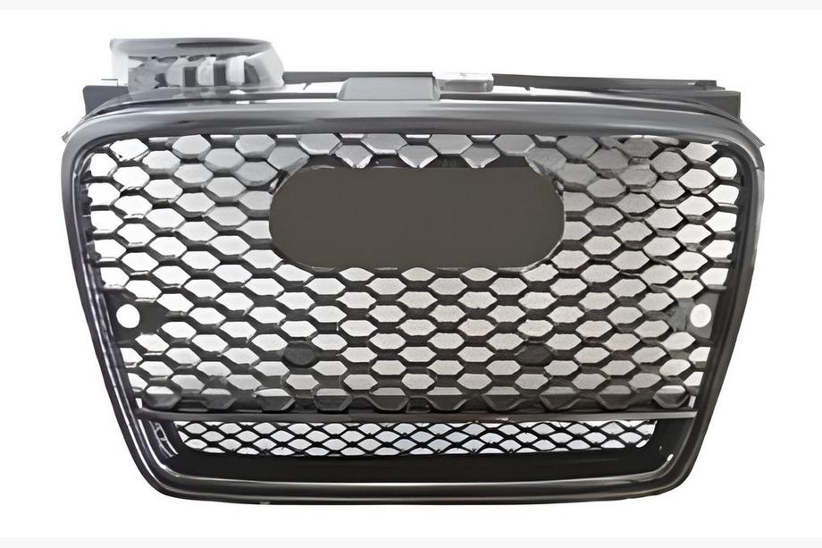 Audi A4 B7 2004-2008 Atrapa przednia RS-Style V-2 (czarna z chromem) Image