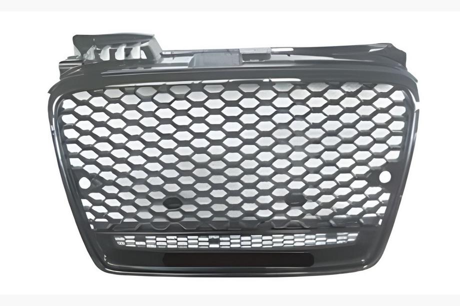 Audi A4 B7 2004-2008 Atrapa przednia RS-Style V-1 (bez logo, czarna z chromem) Image