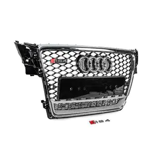 Przedni grill z napisem Quattro RS-style (2007-2011, czarny) zdjęcia 3