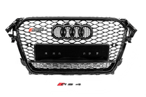 Audi A4 B8 2007-2015 Przedni grill RS-style czarny z napisem Quattro (2012-2015) zdjęcia 1