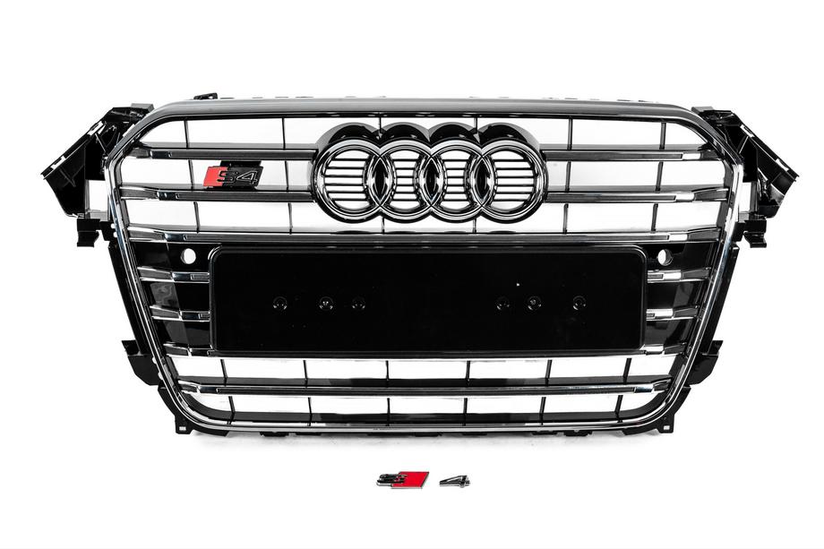 Audi A4 B8 2007-2015 Atrapa przednia S-Style (2012-2015, czarna z chromem) Image