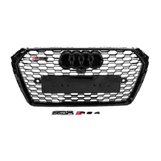 Przedni grill w stylu RS z napisem Quattro (2015-2019, czarny) zdjęcia 1