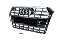 Audi A4 B9 2015-2024 Przedni grill S-style (2015-2019, chrom+czarny) zdjęcia 2