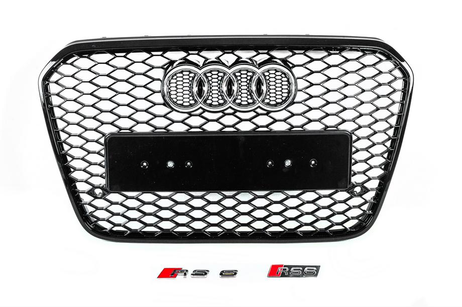 Audi A6 C7 2011-2017 Czarna przednia atrapa chłodnicy RS-style (2011-2014) Image