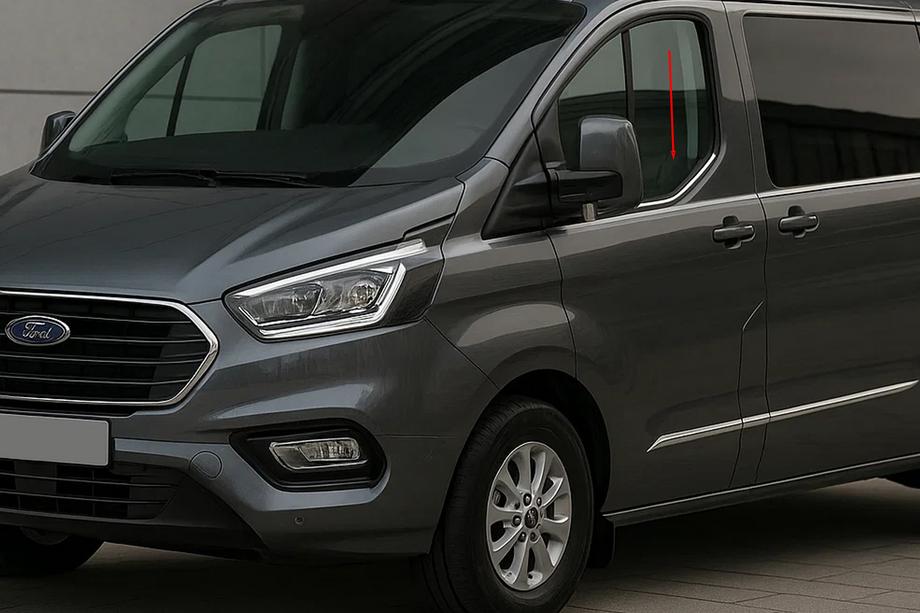 Ford Custom 2023- Listwy Ozdobne Okien (2 szt, Stal Nierdzewna) Image