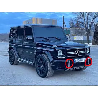 Wstawki ze stali nierdzewnej do zderzaka (2 szt, AMG) Mercedes G сlass W463 1990-2018 zdjęcia 2