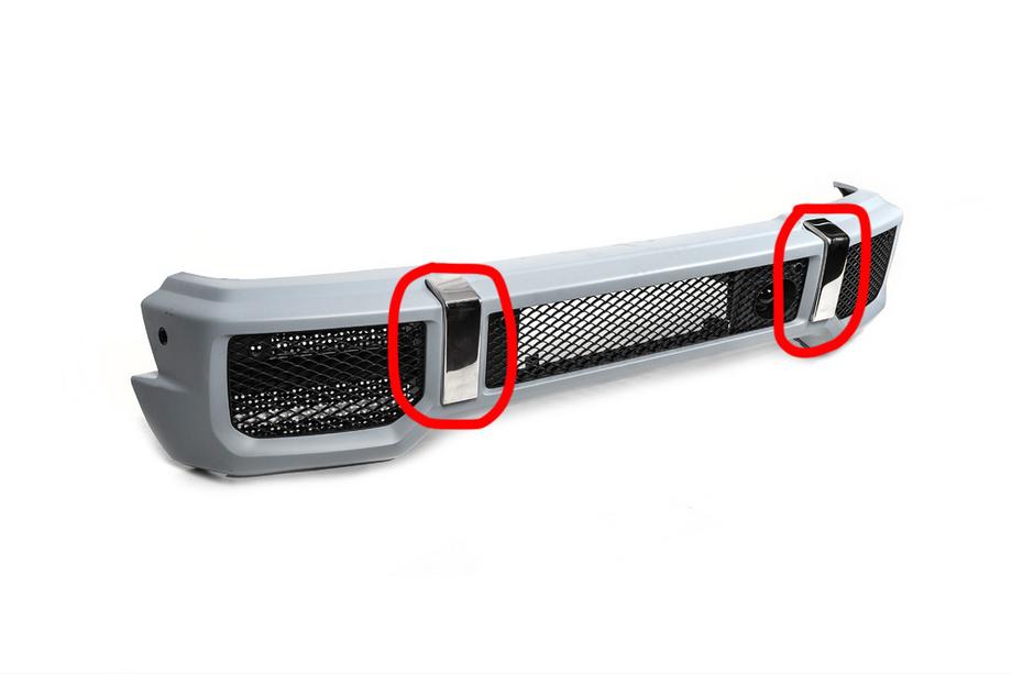 Mercedes G class W463 1990-2018 Wstawki ze stali nierdzewnej do zderzaka (2 szt, AMG) Image