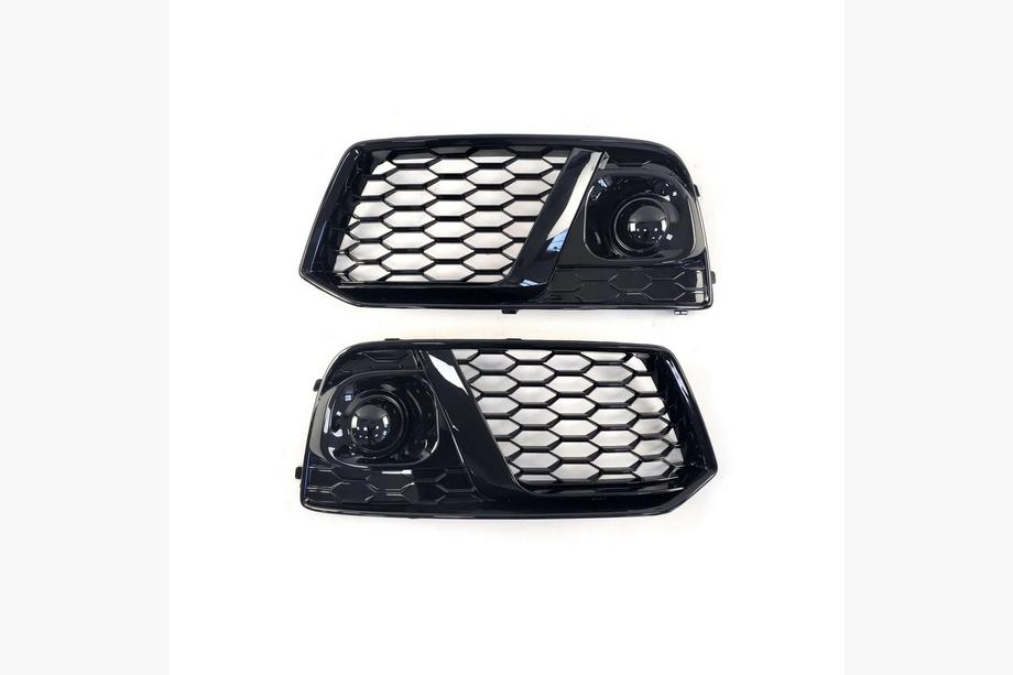 Audi Q5 2017-2025 Kratki świateł przeciwmgielnych z lampą RS-Style (2017-2020, 2 szt, Czarny) Image