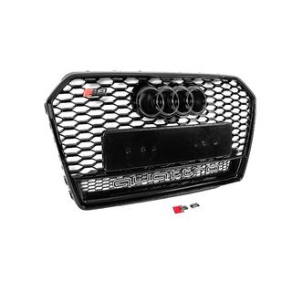 Przedni czarny grill w stylu RS z napisem Quattro (2014-2017) zdjęcia 3