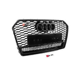 Przedni czarny grill w stylu RS z napisem Quattro (2014-2017) Audi A6 C7 2011-2017 zdjęcia 3