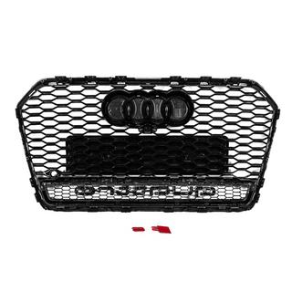 Przedni czarny grill w stylu RS z napisem Quattro (2014-2017) zdjęcia 4