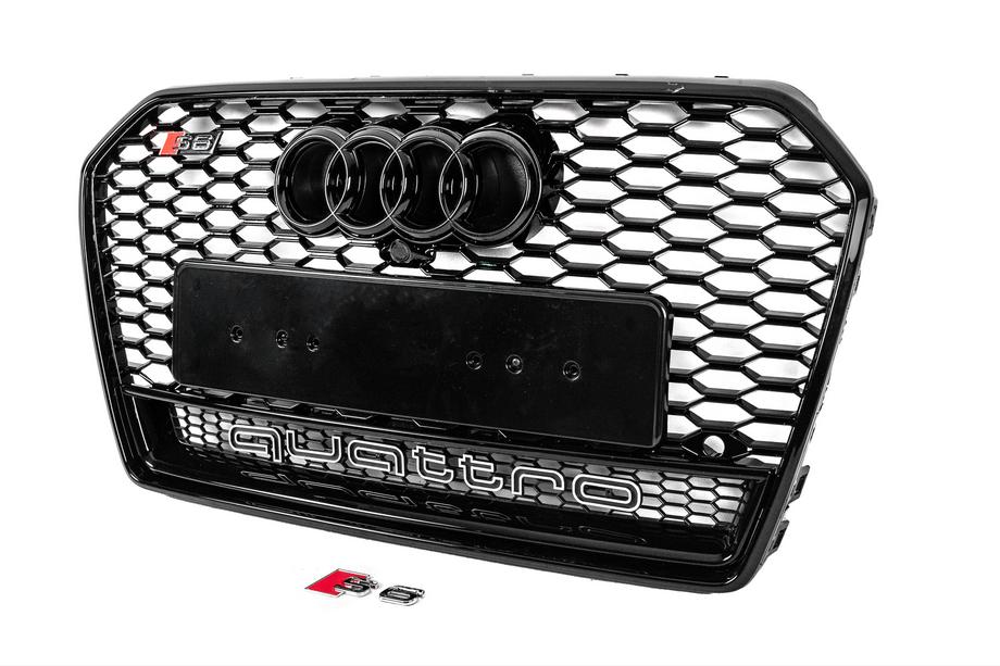 Audi A6 C7 2011-2017 Przedni czarny grill w stylu RS z napisem Quattro (2014-2017) Zdjęcia 2