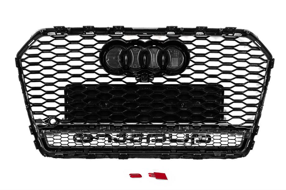 Audi A6 C7 2011-2017 Przedni czarny grill w stylu RS z napisem Quattro (2014-2017) Zdjęcia 4