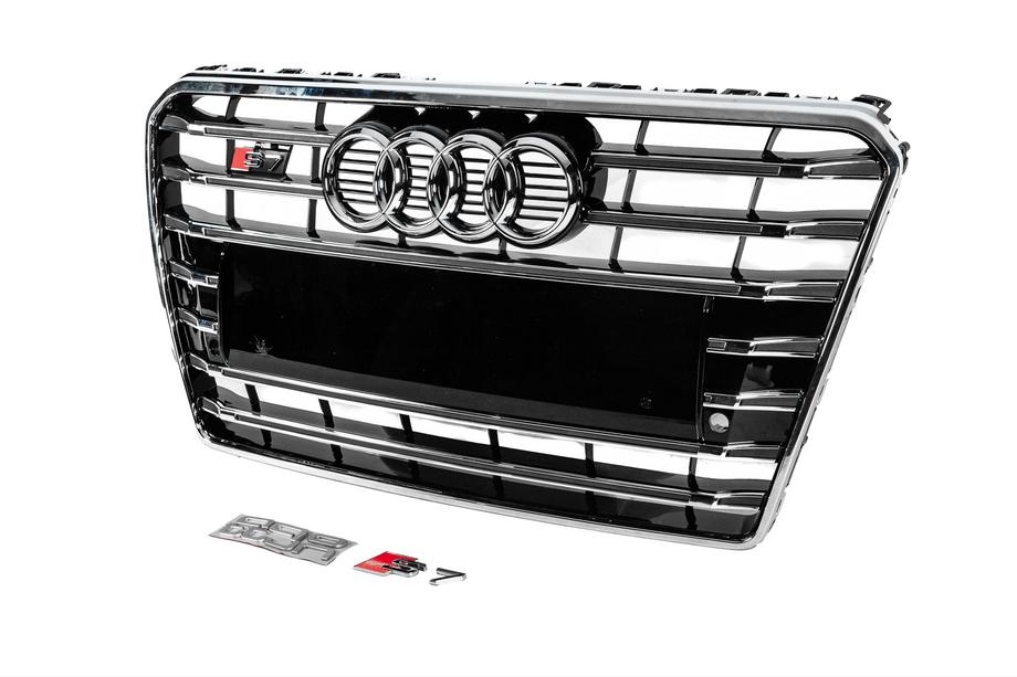 Audi A7 2010-2018 Atrapa przednia S-Style (2010-2014, czarna z chromem) Zdjęcia 2
