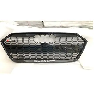 Przedni grill RS-Style z napisem Quattro (czarny) Audi A7 2018-
