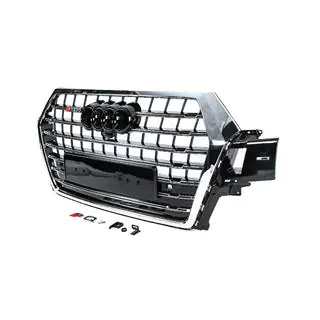 Grill przedni SQ7-Style (2015-2019, czarny z chromem) Audi Q7 2015–2026 zdjęcia 2