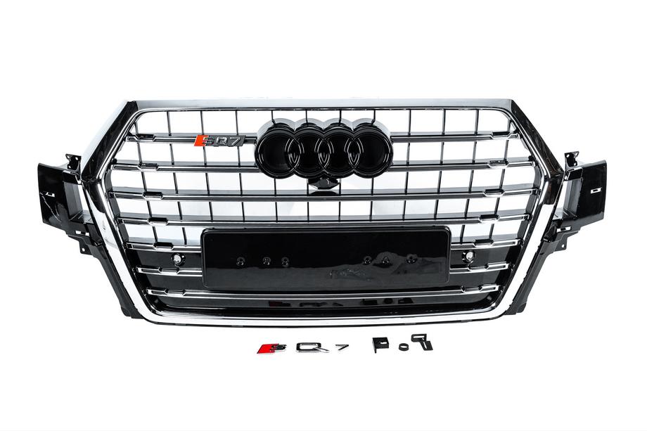 Audi Q7 2015–2026 Grill przedni SQ-Style V-2 (2015-2019, czarny z chromem) Image