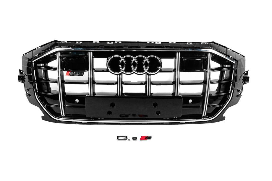 Audi Q8 2018- Atrapa Przednia SQ-Style (2018-2023, czarna z chromem) Image