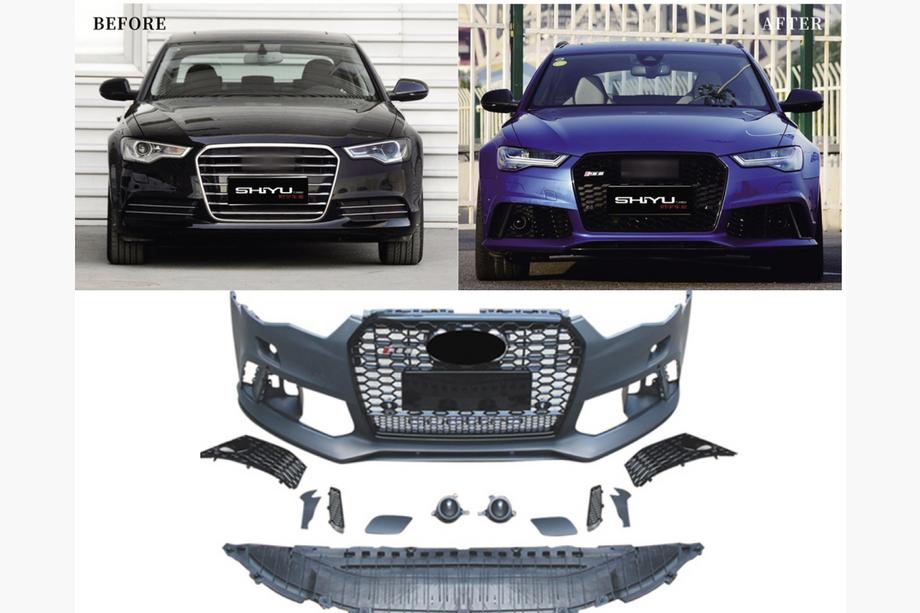 Audi A6 C7 2011–2018 Przedni zderzak z czarną kratką RS6-Style (2014–2017) Zdjęcia 2
